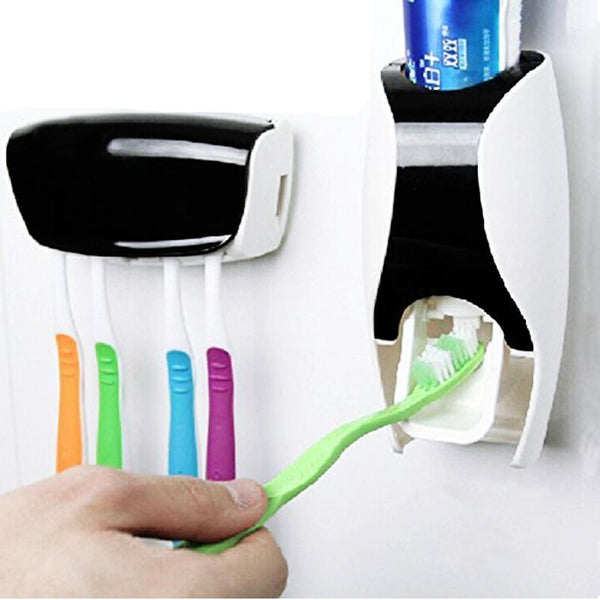 Automatic Toothpaste Dispenser + 5 Toothbrush Holder