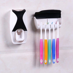 Automatic Toothpaste Dispenser + 5 Toothbrush Holder