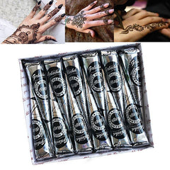 Henna Temporary Tattoo - 12 Cones Black