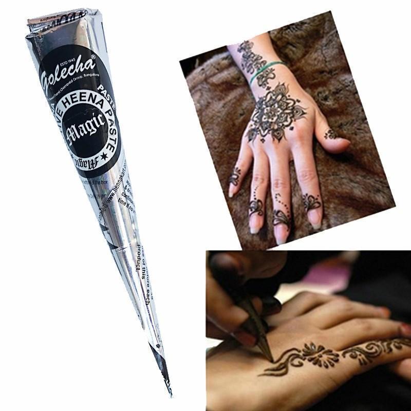 Henna Temporary Tattoo - 12 Cones Black