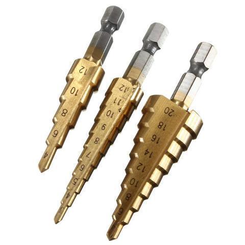 3pcs HSS Titanium Coated Drill Bit