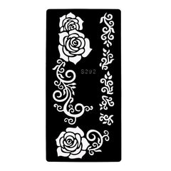 Rose Flower Henna Tattoo Stencils 8 Pieces