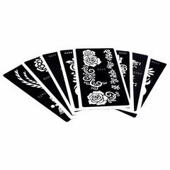 Rose Flower Henna Tattoo Stencils 8 Pieces