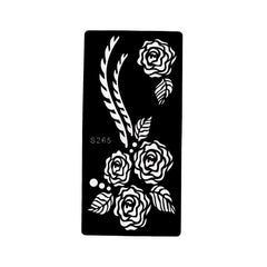 Rose Flower Henna Tattoo Stencils 8 Pieces