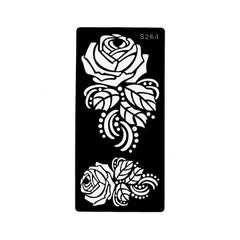 Rose Flower Henna Tattoo Stencils 8 Pieces