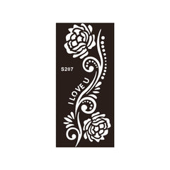 Rose Flower Henna Tattoo Stencils 8 Pieces