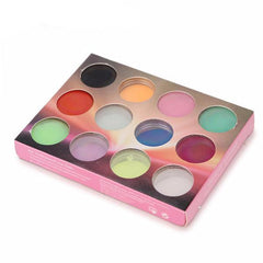 12 Solid Deep Color Nail Art Powder