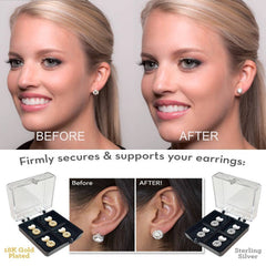 18K Gold Hypoallergenic Support Earring Backs